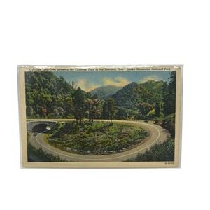 Loop Over Great Smoky Mountains National Park Curt Teich Vintage Linen Postcard‎